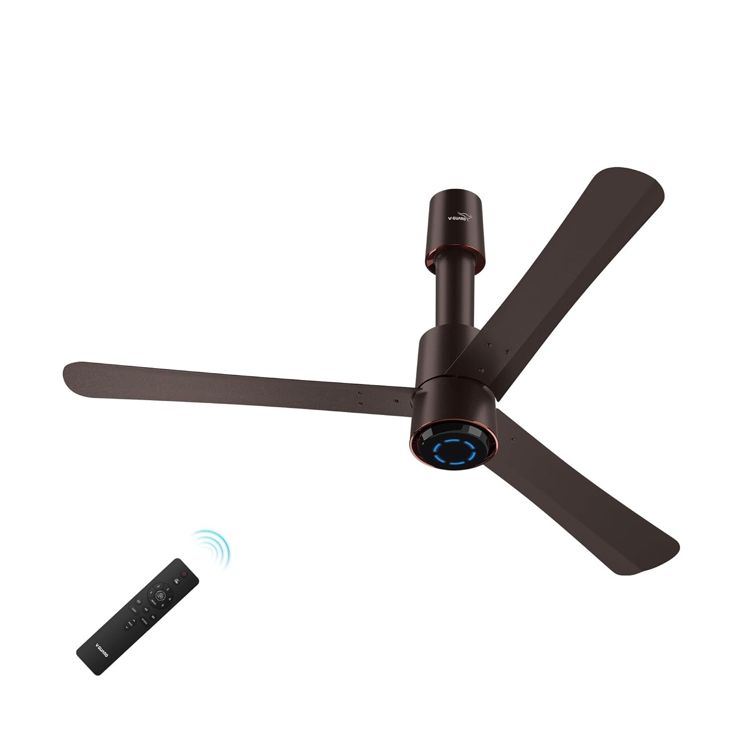 Roll over image to zoom in 2 VIDEOS V-Guard Insight-G Premium Bldc Ceiling Fan For Home | 6 Speed Settings | 5 stars Energy Saving | Convenient Remote Control | High-Speed 100% Copper Motor | 1.2M (Elegance Brown Matte)