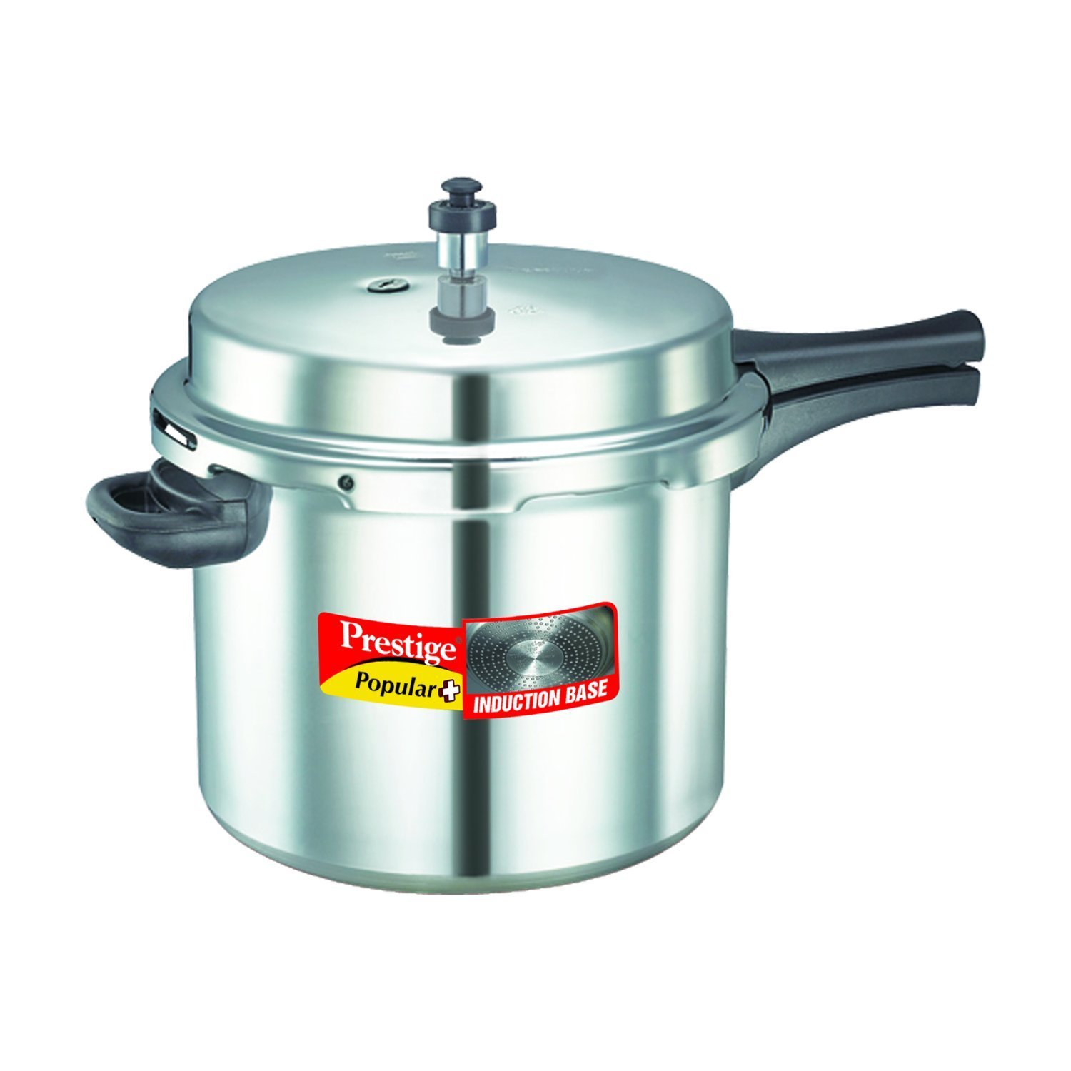 Prestige Popular Plus Induction Base Aluminium Outer Lid Pressure Cooker, 10 Litres, Silver, 10 Liter
