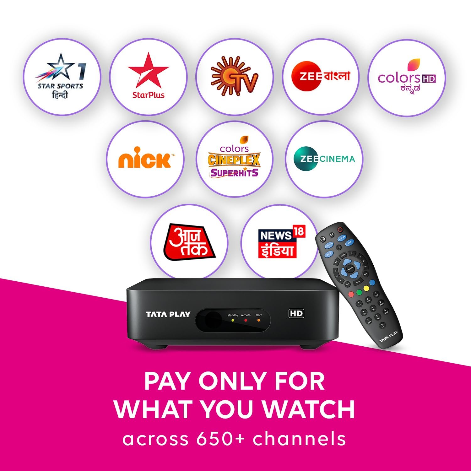 Tata Sky HD Connection with 10 Month Basic Pack kannada & Free Installation - Image 3