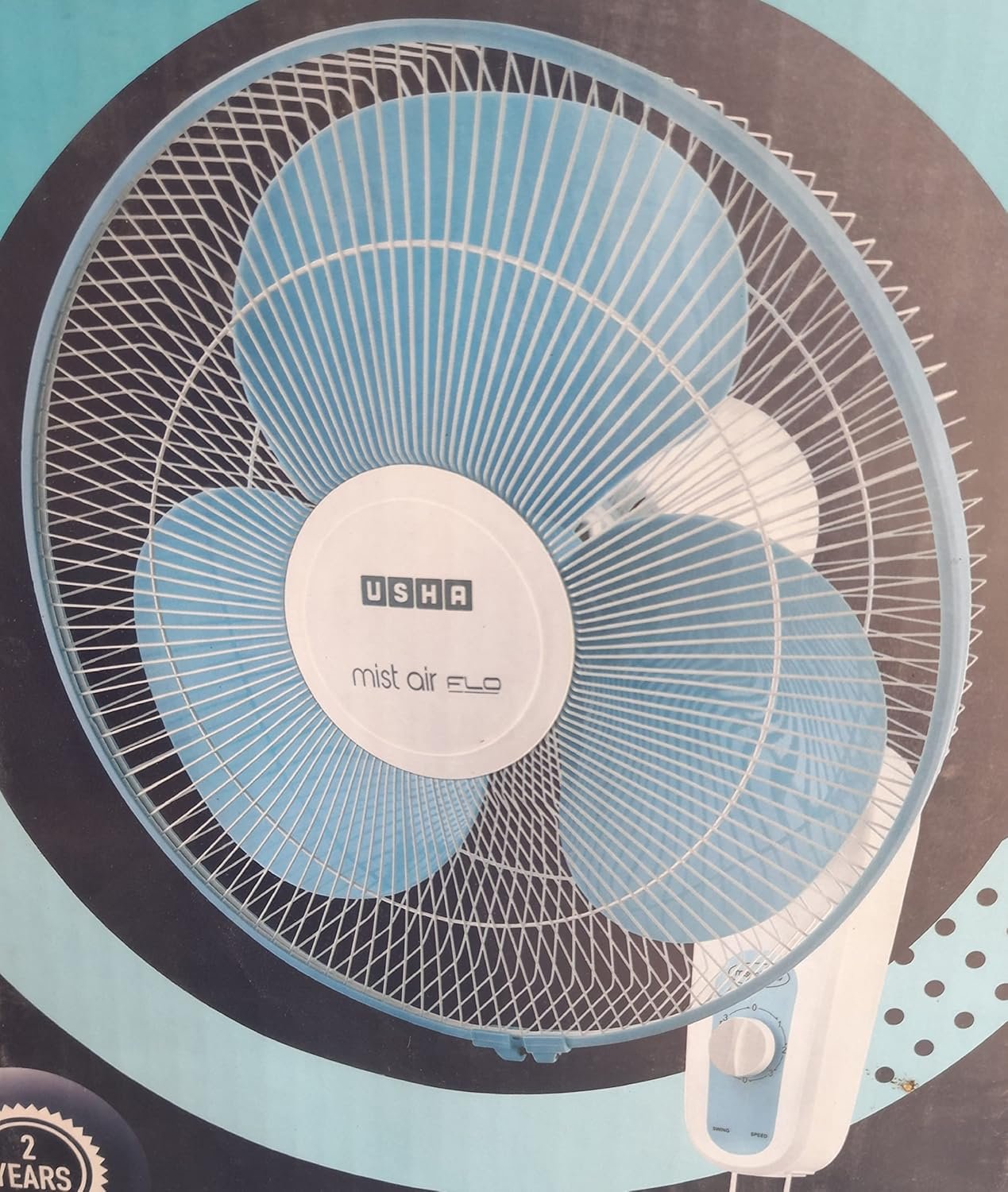 USHA Mist Air Flo Wall fan (Light Blue) (2Y Warranty 40cm 400mm 1350rpm) - Image 2