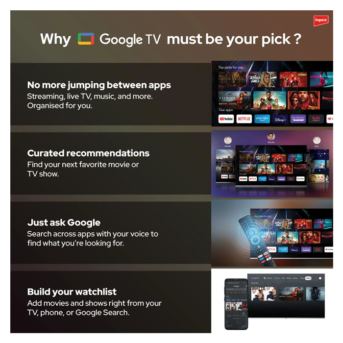 Impex (32 Inch) Android 11 LED Google TV, Storage Memory 8GB and 1.5 GB RAM ,evoQ 32S2RLC2 - Image 6