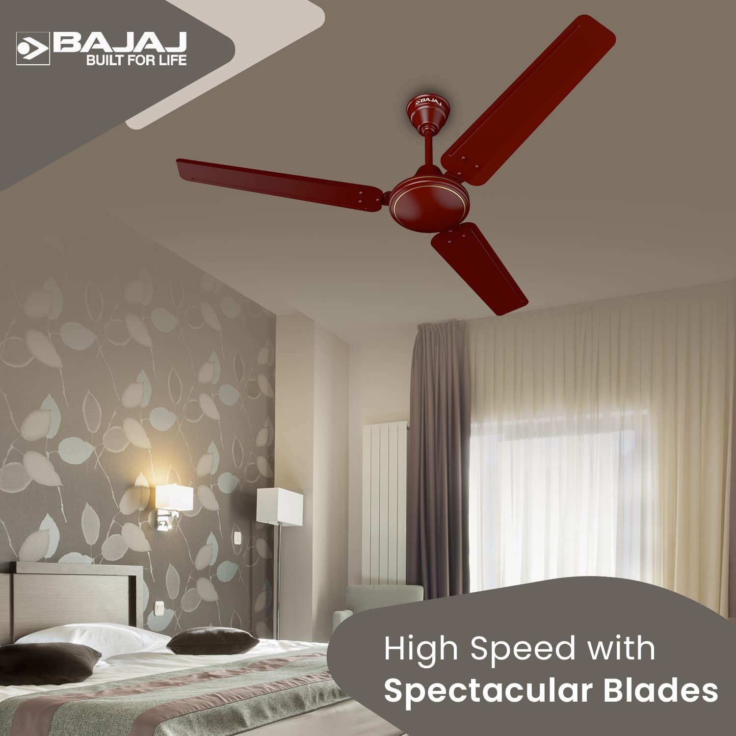 Bajaj Frore 1200 mm (48") 1 star Rated Ceiling Fans for Home |BEE stars Rated Energy Efficient Ceiling Fan |Rust Free Coating for Long Life |High Air Delivery |2-Yr Warranty Brown - Image 2