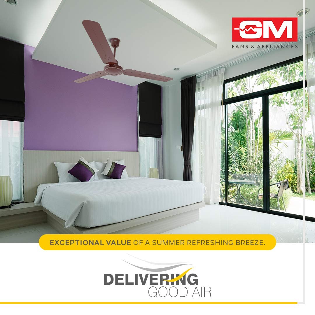 GM G-BREEZE 1200 mm 3 Blade Ceiling Fan 36M Warranty (Brown | Pack of 1) - Image 2
