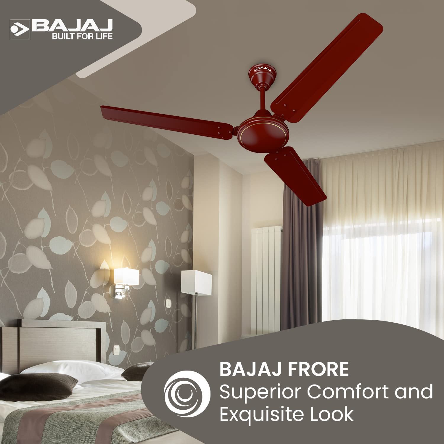 Bajaj Frore 1200 mm (48") 1 star Rated Ceiling Fans for Home |BEE stars Rated Energy Efficient Ceiling Fan |Rust Free Coating for Long Life |High Air Delivery |2-Yr Warranty Brown - Image 5